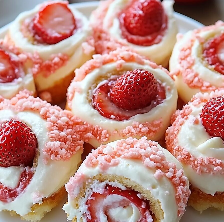 Rolinhos de Cheesecake de Morango