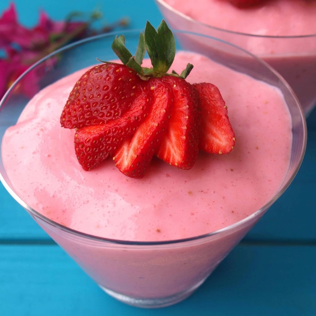 mousse de morango